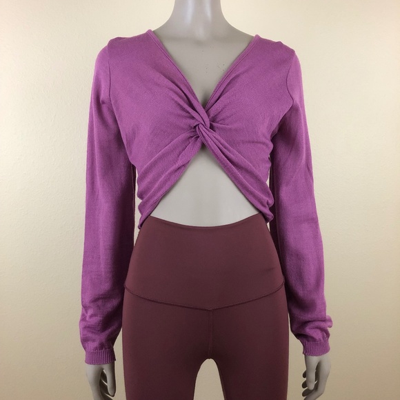 Savida Sweaters - Savida twist knot front sweater top long sleeve wool blend knit V-neck Ireland